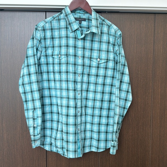 Banana Republic Other - Banana Republic long sleeve button up blue plaid shirt. Size Large slim fit